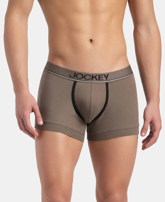 Super Combed Cotton Rib Solid Trunk with Ultrasoft Waistband - Dark Khaki (Pack of 2)