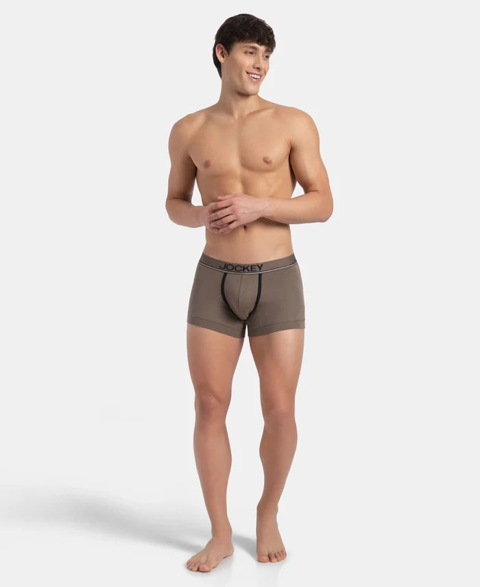 Super Combed Cotton Rib Solid Trunk with Ultrasoft Waistband - Dark Khaki (Pack of 2)