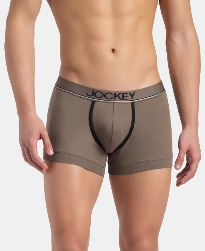 Super Combed Cotton Rib Solid Trunk with Ultrasoft Waistband - Dark Khaki