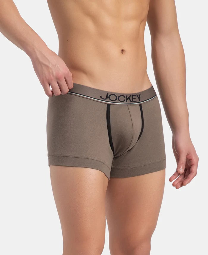 Super Combed Cotton Rib Solid Trunk with Ultrasoft Waistband - Dark Khaki