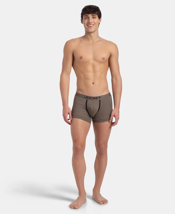 Super Combed Cotton Rib Solid Trunk with Ultrasoft Waistband - Dark Khaki
