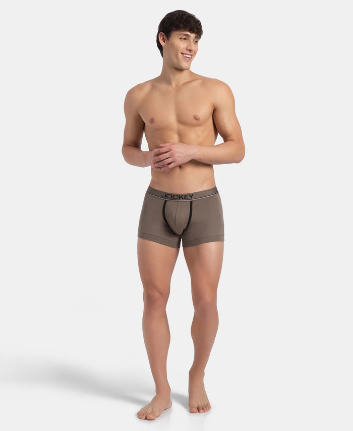 Super Combed Cotton Rib Solid Trunk with Ultrasoft Waistband - Dark Khaki