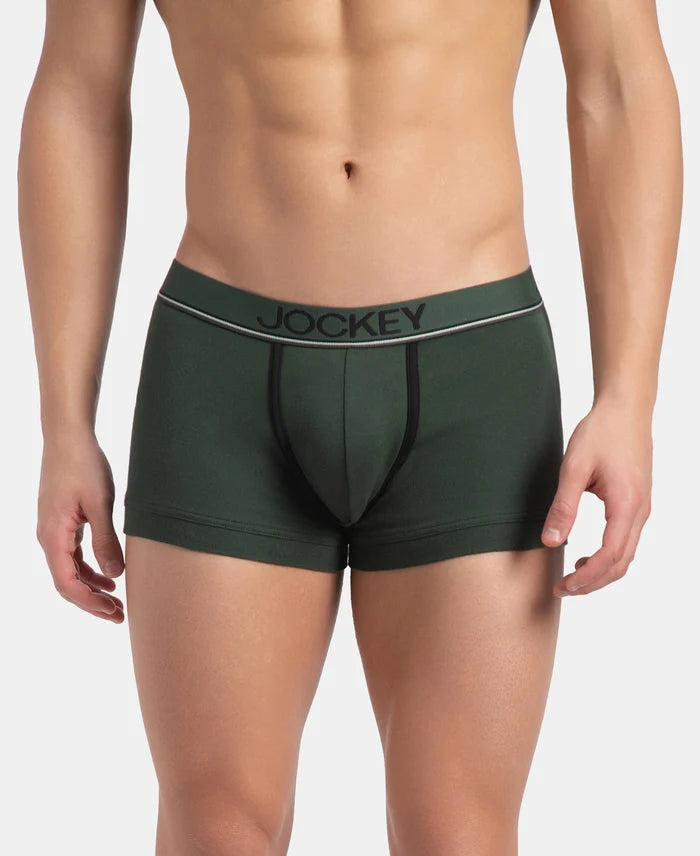 Super Combed Cotton Rib Solid Trunk with Ultrasoft Waistband - Deep Forest
