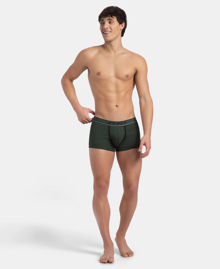 Super Combed Cotton Rib Solid Trunk with Ultrasoft Waistband - Deep Forest