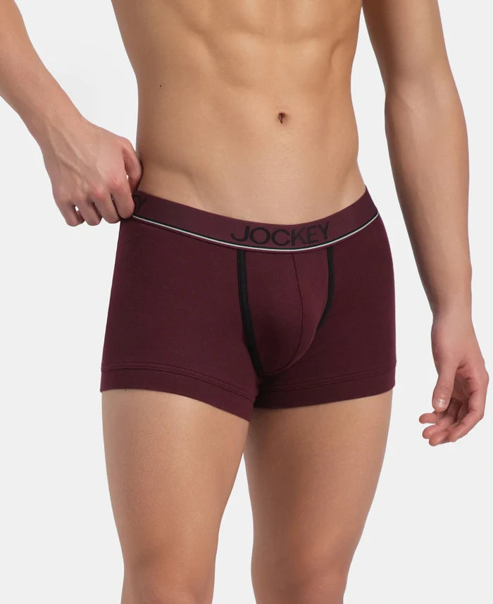 Super Combed Cotton Rib Solid Trunk with Ultrasoft Waistband - Port Royale (Pack of 2)