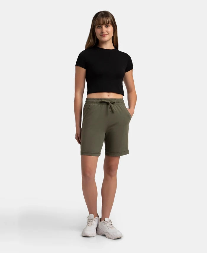 Super Combed Cotton Rich Regular Fit Shorts with Side Pockets - Beetle