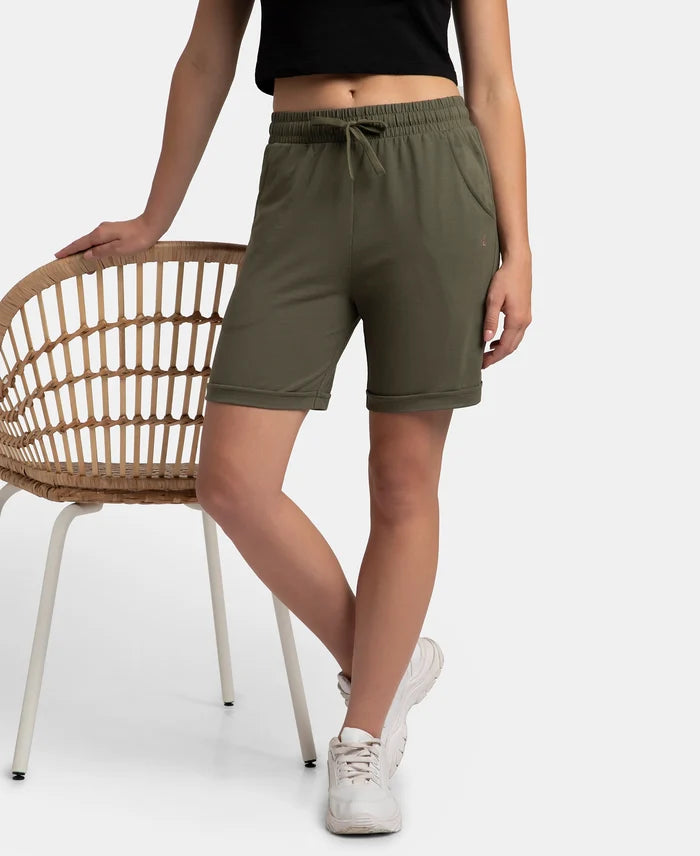 Super Combed Cotton Rich Regular Fit Shorts with Side Pockets - Beetle