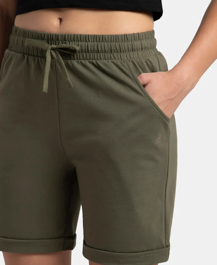 Super Combed Cotton Rich Regular Fit Shorts with Side Pockets - Beetle