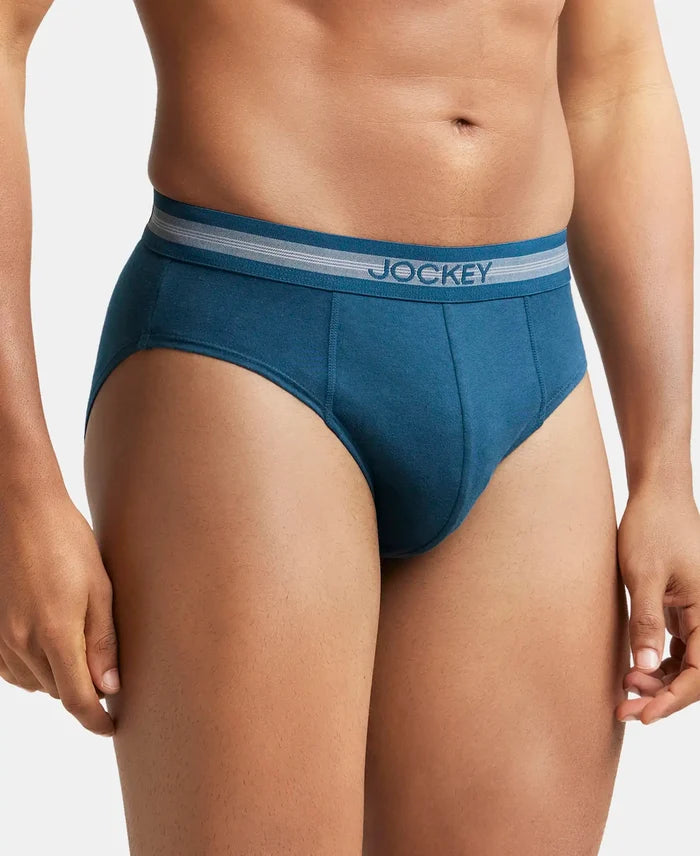 Super Combed Cotton Solid Brief with Stay Fresh Treatment - Reflecting Pond-3
