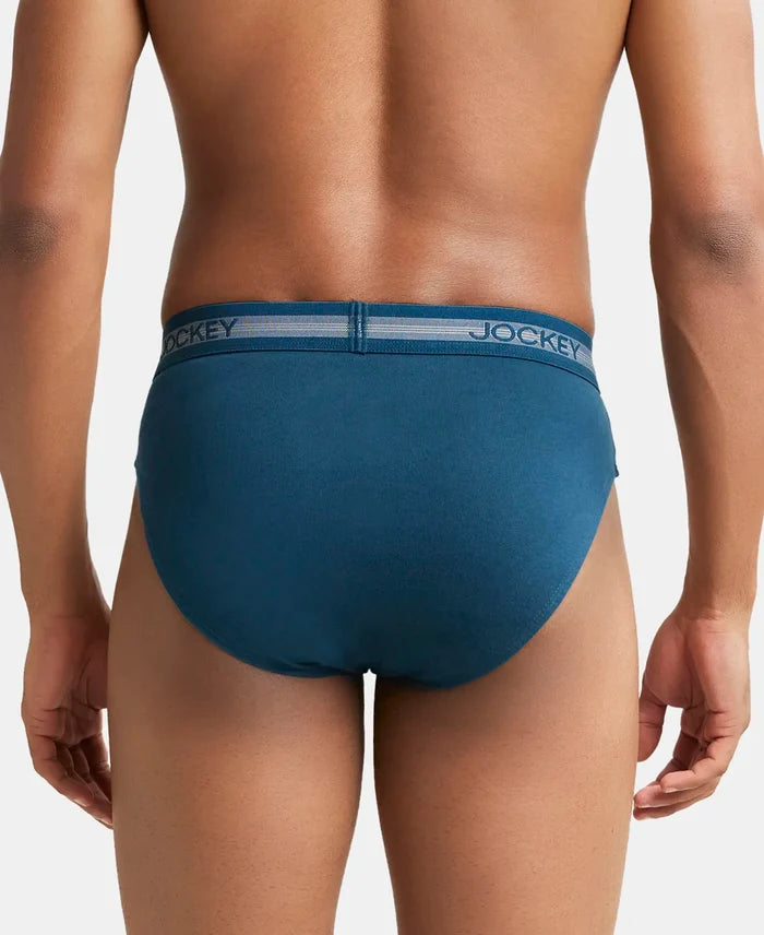 Super Combed Cotton Solid Brief with Stay Fresh Treatment - Reflecting Pond-4