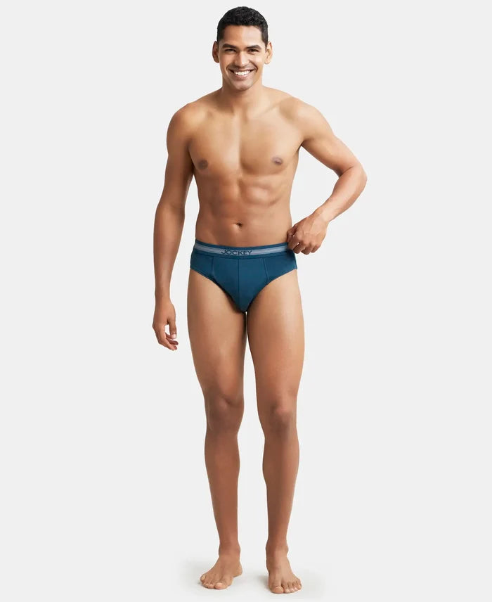 Super Combed Cotton Solid Brief with Stay Fresh Treatment - Reflecting Pond-5