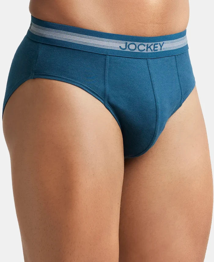 Super Combed Cotton Solid Brief with Stay Fresh Treatment - Reflecting Pond (Pack of 2)