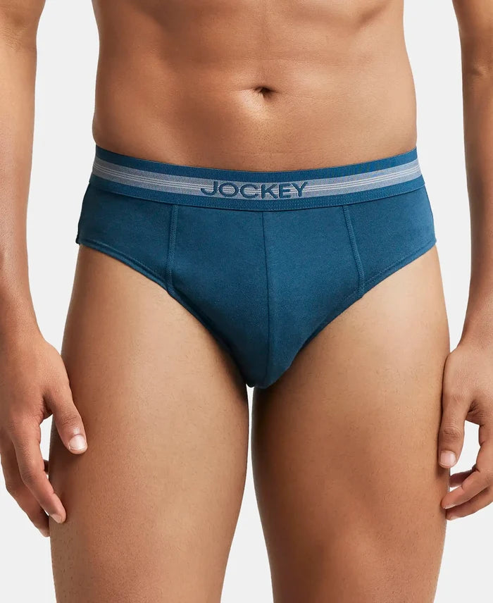 Super Combed Cotton Solid Brief with Stay Fresh Treatment - Reflecting Pond-2