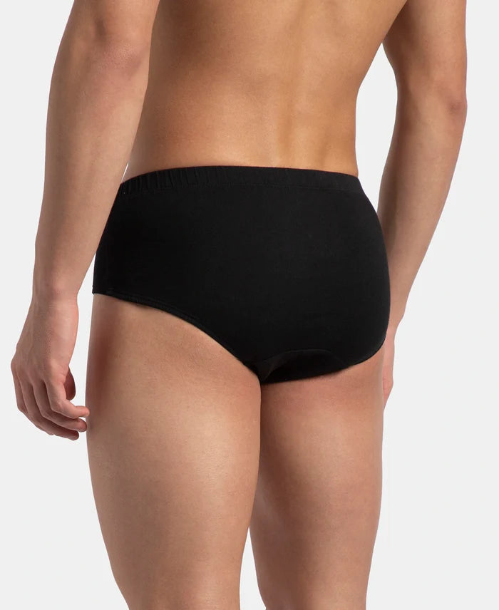 Super Combed Cotton Solid Brief with Ultrasoft Concealed Waistband - Black (Pack of 2)
