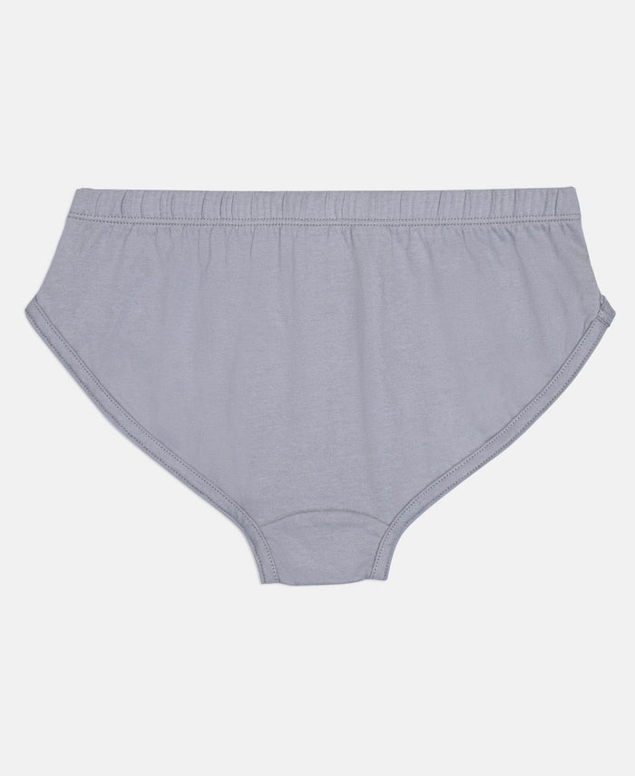 Super Combed Cotton Solid Brief with Ultrasoft Waistband - Cornsilk, Navy & Sleet (Pack of 3)