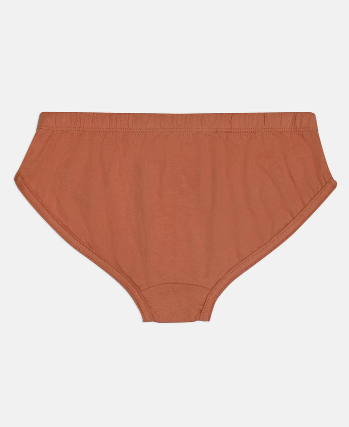 Super Combed Cotton Solid Brief with Ultrasoft Waistband - Navy, Black & Raw Sienna (Pack of 3)