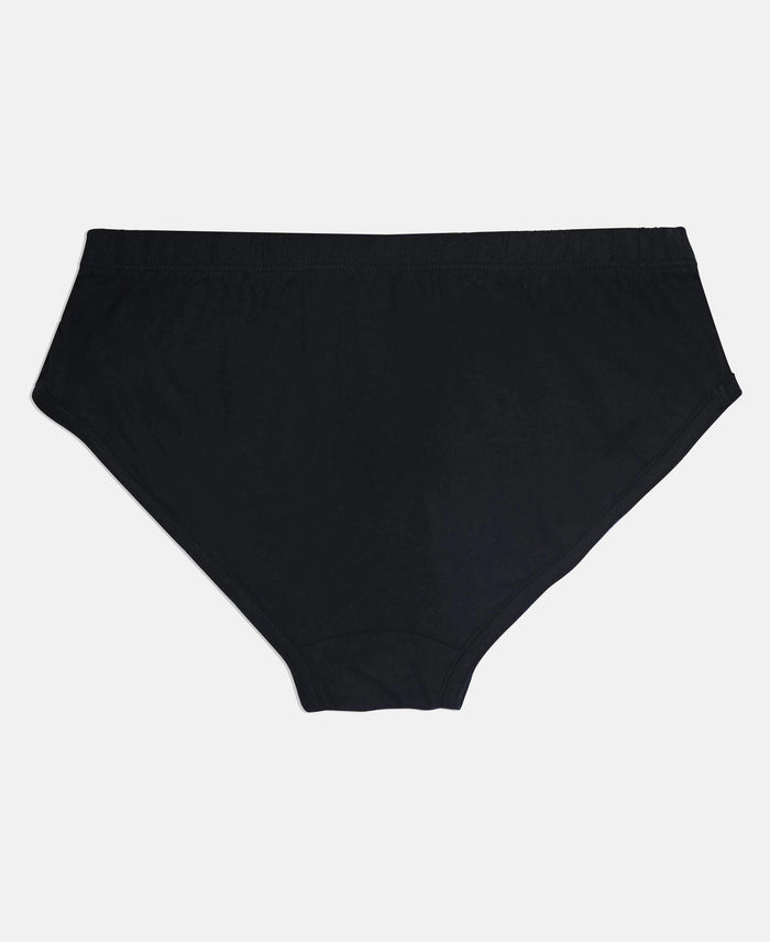 Super Combed Cotton Solid Brief with Ultrasoft Waistband - Navy, Black & Raw Sienna (Pack of 3)