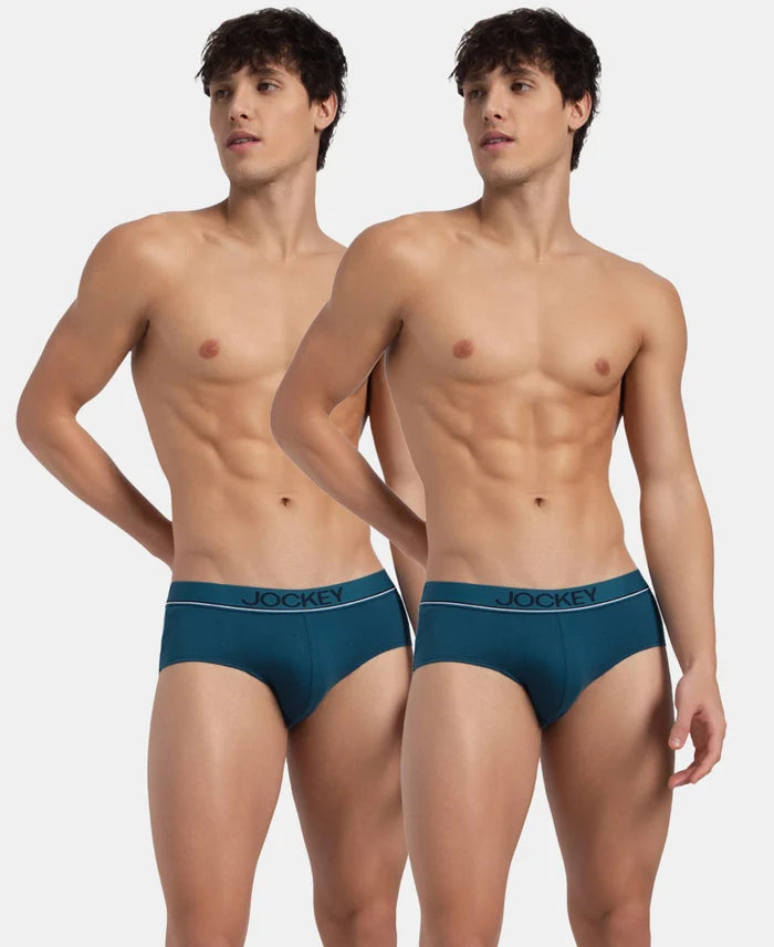 Super Combed Cotton Solid Brief with Ultrasoft Waistband - Seaport Teal (Pack of 2)