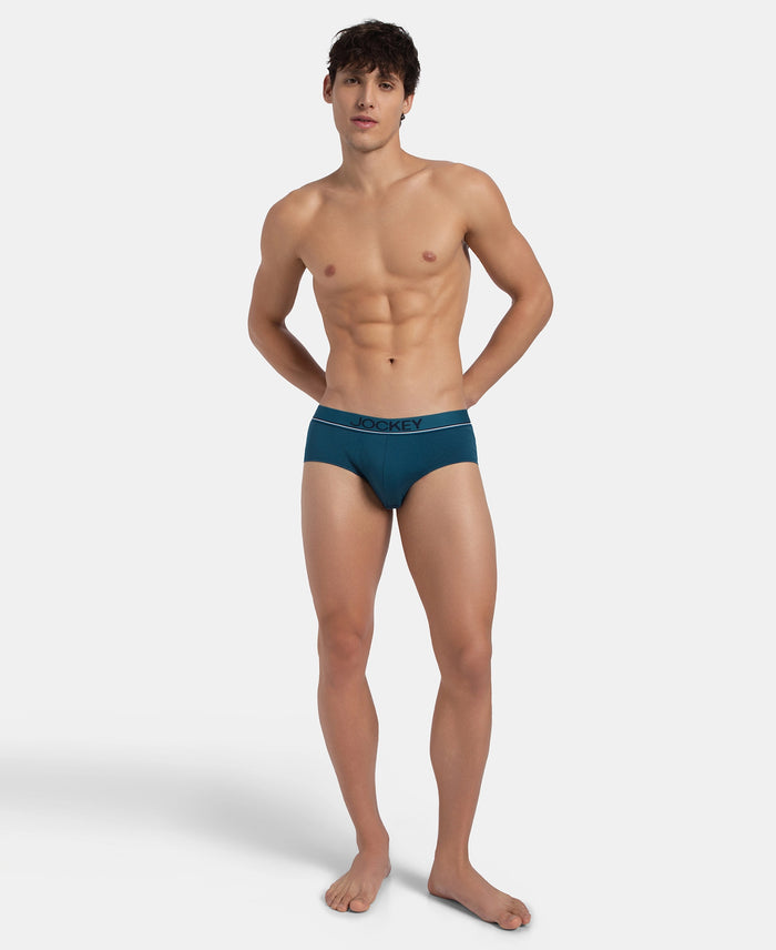 Super Combed Cotton Solid Brief with Ultrasoft Waistband - Seaport Teal (Pack of 2)