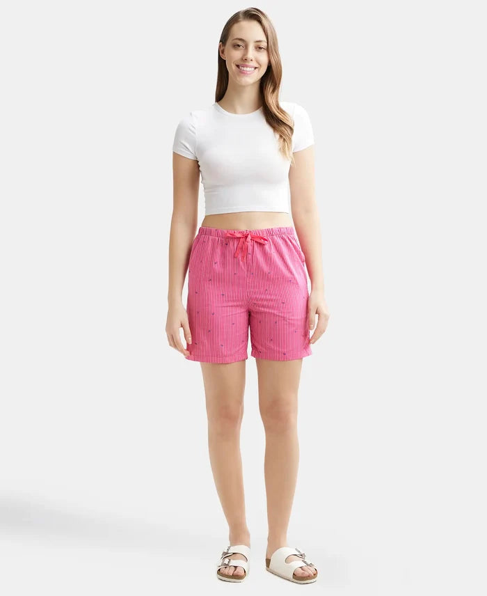 Super Combed Cotton Yarn Dyed Woven Relaxed Fit Striped Shorts with Side Pockets - Ruby Assorted Checks-4