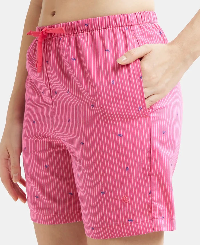 Super Combed Cotton Yarn Dyed Woven Relaxed Fit Striped Shorts with Side Pockets - Ruby Assorted Checks-7