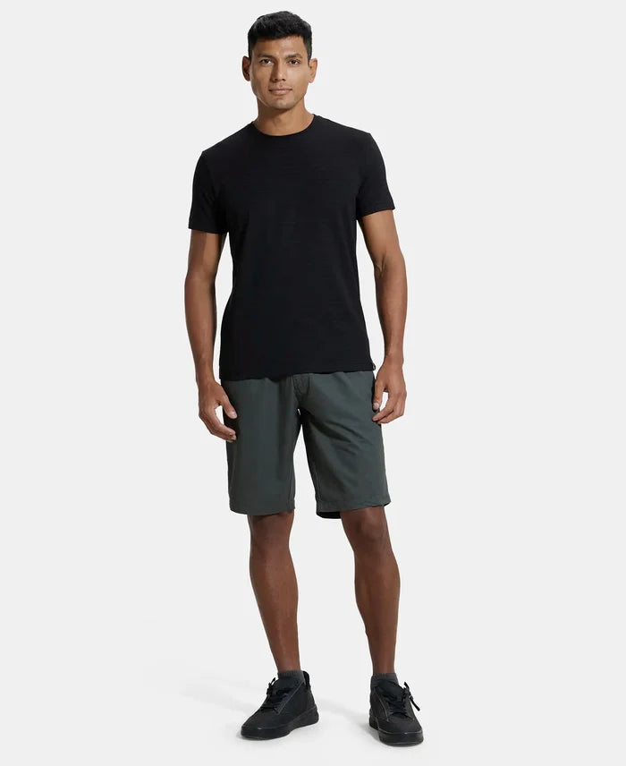 Super Combed Supima Cotton Round Neck Half Sleeve T-Shirt - Black-4