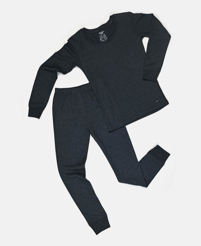 Super Warm Kid's Super Combed Cotton Rich Brushed Thermal Long John with StayWarm Treatment - Charcoal Melange