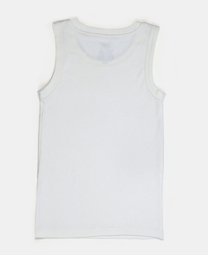 Super Warm Kid's Super Combed Cotton Rich Brushed Thermal Muscle Vest with StayWarm Treatment - Off White