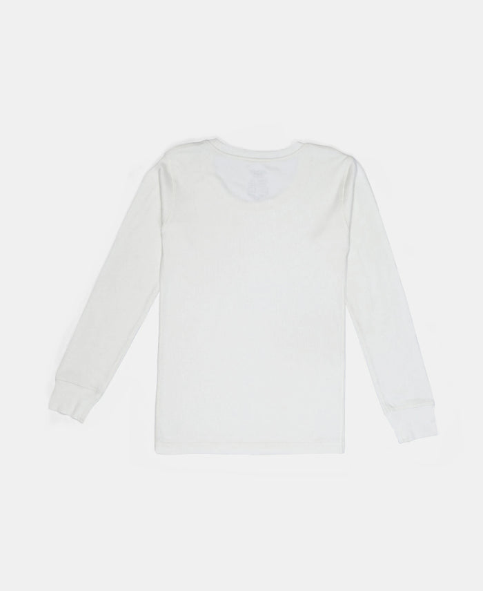 Super Warm Kid's Super Combed Cotton Rich Brushed Thermal Undershirt with StayWarm Treatment - Off White