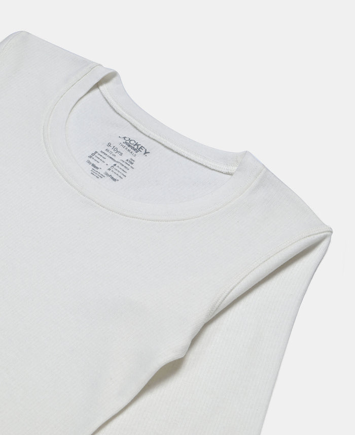 Super Warm Kid's Super Combed Cotton Rich Brushed Thermal Undershirt with StayWarm Treatment - Off White