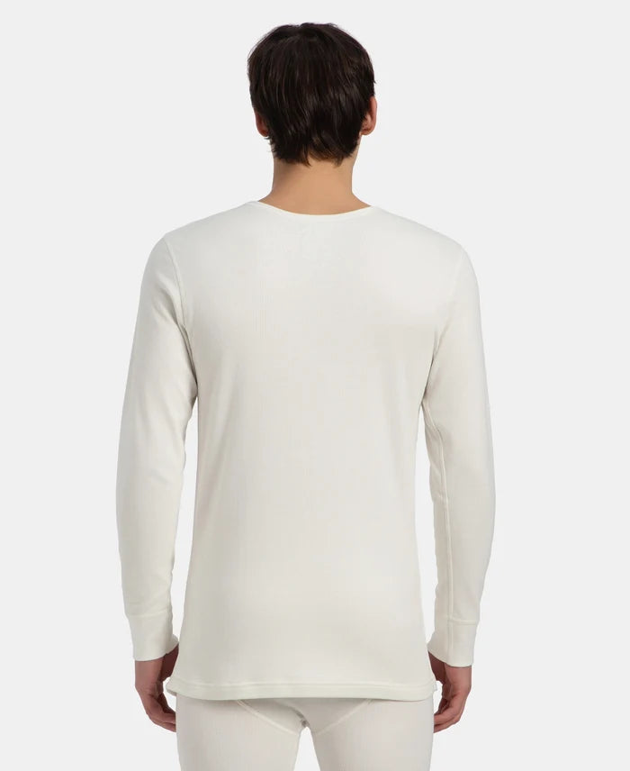Super Warm Super Combed Cotton Rich Brushed Fabric Full Sleeved Thermal Undershirt with StayWarm Technology - Off White