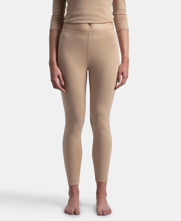 Super Warm Super Combed Cotton Rich Brushed Fabric Thermal Leggings with StayWarm Technology - Skin