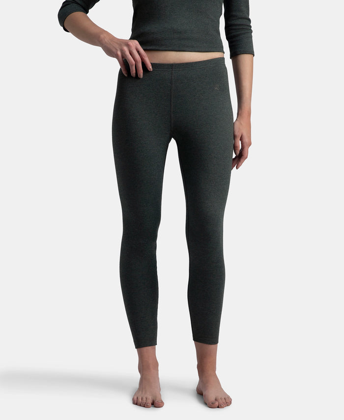 Super Warm Super Combed Cotton Rich Brushed Fabric Thermal Leggings with StayWarm Technology - Charcoal Melange