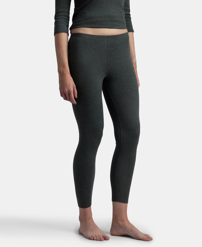 Super Warm Super Combed Cotton Rich Brushed Fabric Thermal Leggings with StayWarm Technology - Charcoal Melange