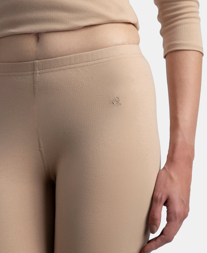 Super Warm Super Combed Cotton Rich Brushed Fabric Thermal Leggings with StayWarm Technology - Skin