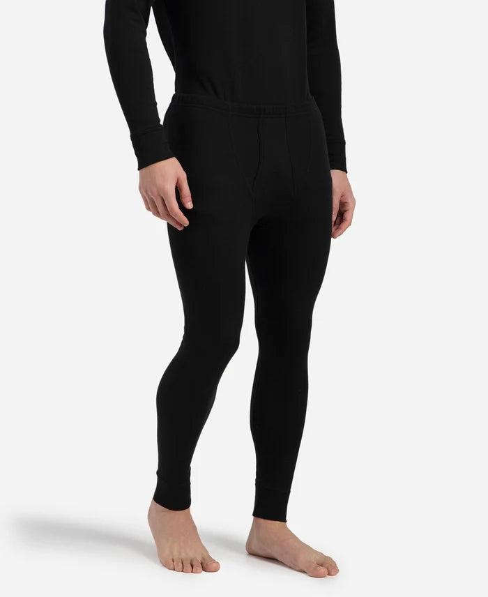 Super Warm Super Combed Cotton Rich Brushed Fabric Thermal Long John with StayWarm Technology - Black