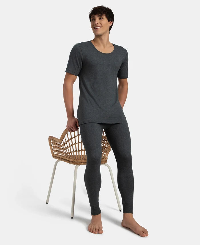 Super Warm Super Combed Cotton Rich Brushed Fabric Thermal Long John with StayWarm Technology - Charcoal Melange