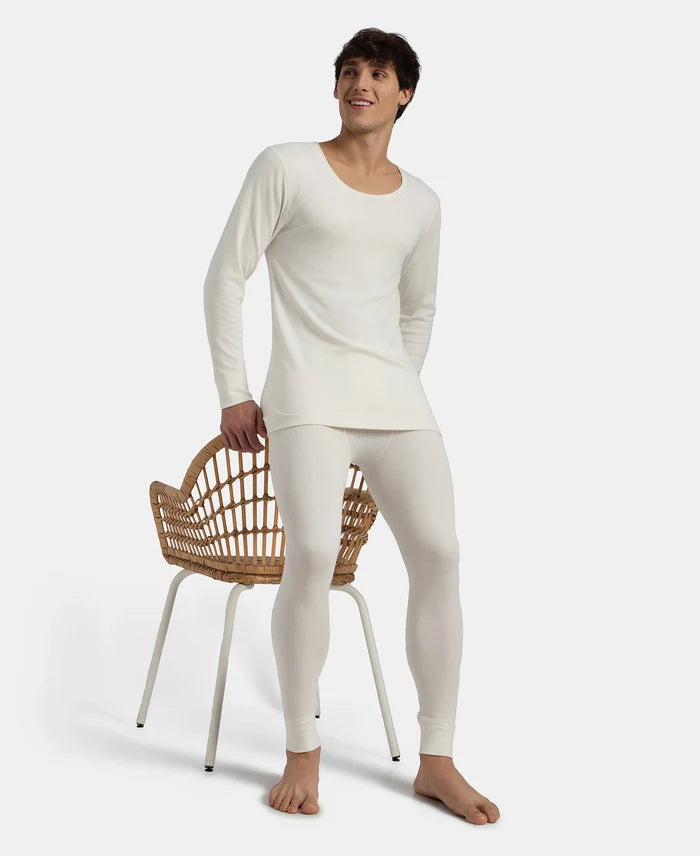Super Warm Super Combed Cotton Rich Brushed Fabric Thermal Long John with StayWarm Technology - Off White