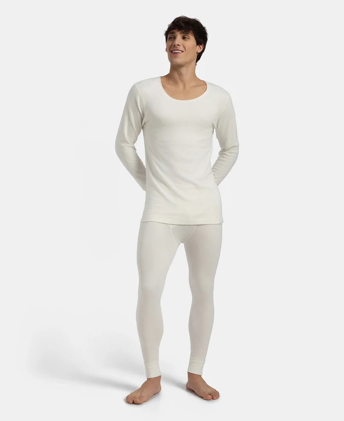 Super Warm Super Combed Cotton Rich Brushed Fabric Thermal Long John with StayWarm Technology - Off White