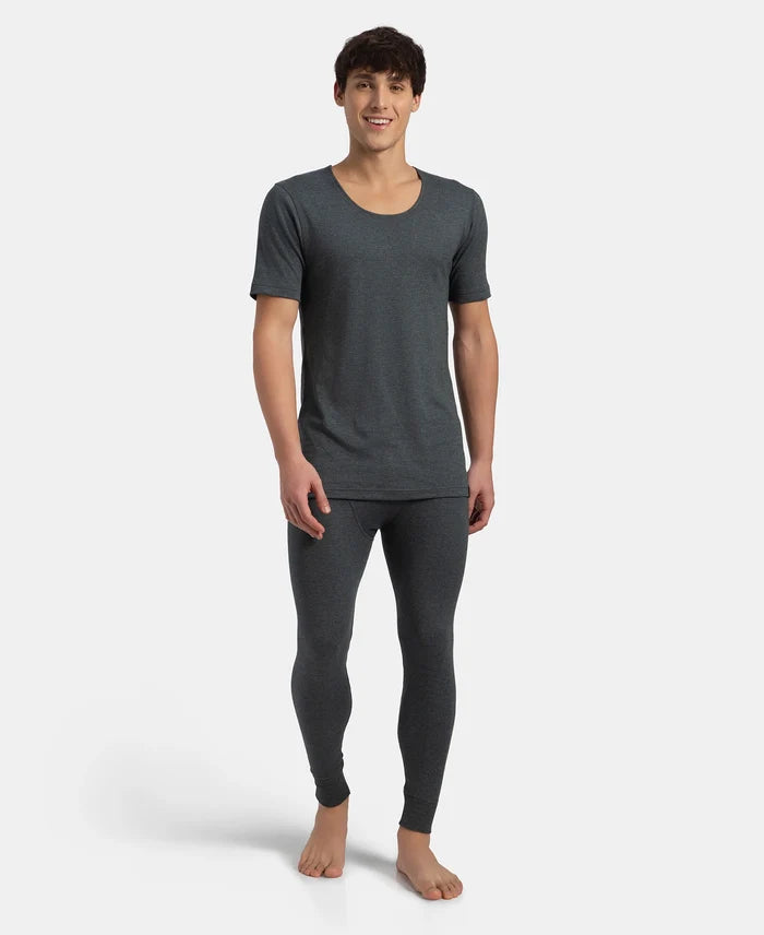 Super Warm Super Combed Cotton Rich Brushed Fabric Thermal Long John with StayWarm Technology - Charcoal Melange