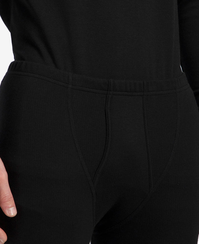 Super Warm Super Combed Cotton Rich Brushed Fabric Thermal Long John with StayWarm Technology - Black