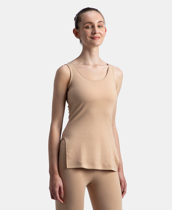 Super Warm Super Combed Cotton Rich Brushed Fabric Thermal Tank Top with StayWarm Technology - Skin