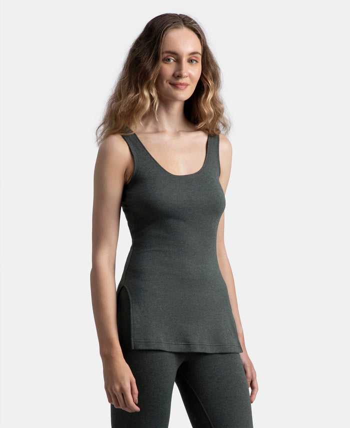 Super Warm Super Combed Cotton Rich Brushed Fabric Thermal Tank Top with StayWarm Technology - Charcoal Melange