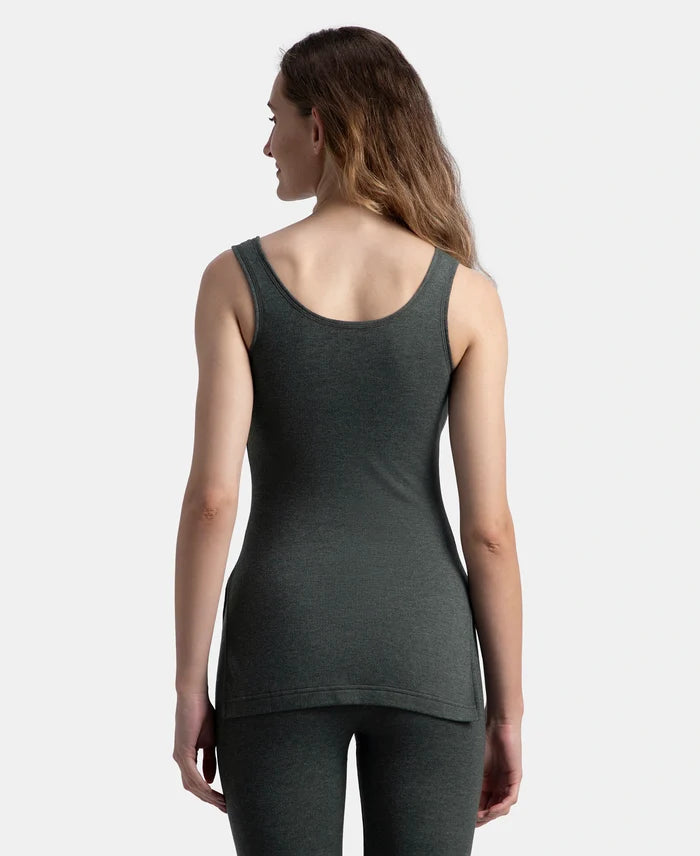 Super Warm Super Combed Cotton Rich Brushed Fabric Thermal Tank Top with StayWarm Technology - Charcoal Melange