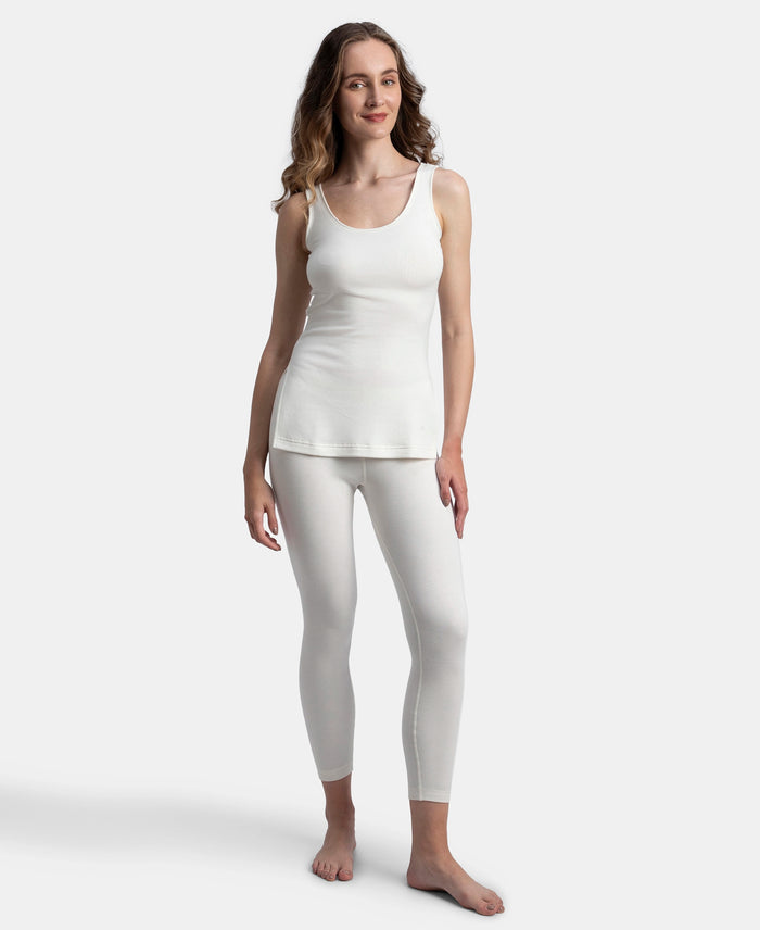 Super Warm Super Combed Cotton Rich Brushed Fabric Thermal Tank Top with StayWarm Technology - Off White