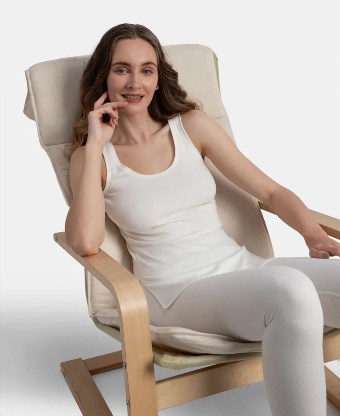 Super Warm Super Combed Cotton Rich Brushed Fabric Thermal Tank Top with StayWarm Technology - Off White