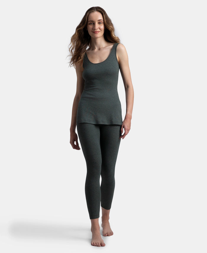 Super Warm Super Combed Cotton Rich Brushed Fabric Thermal Tank Top with StayWarm Technology - Charcoal Melange