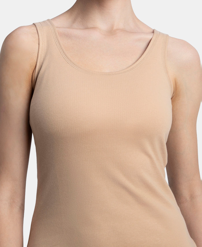 Super Warm Super Combed Cotton Rich Brushed Fabric Thermal Tank Top with StayWarm Technology - Skin