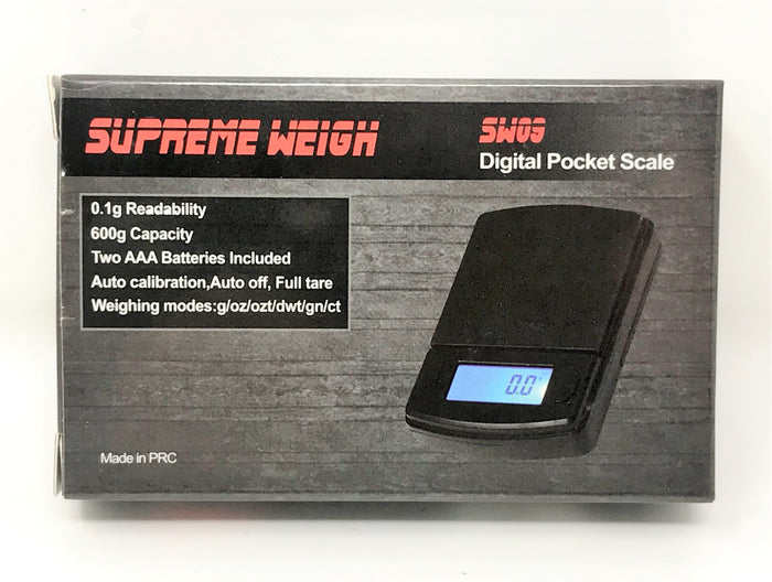 SUPREME WEIGHT Digital Pocket Scale 600g by 0.01g, Gram Scale (SW03) - Black