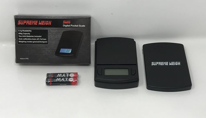 SUPREME WEIGHT Digital Pocket Scale 600g by 0.01g, Gram Scale (SW03) - Black